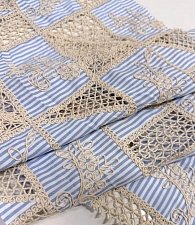 Сорочка в полоску с вышивкой лен